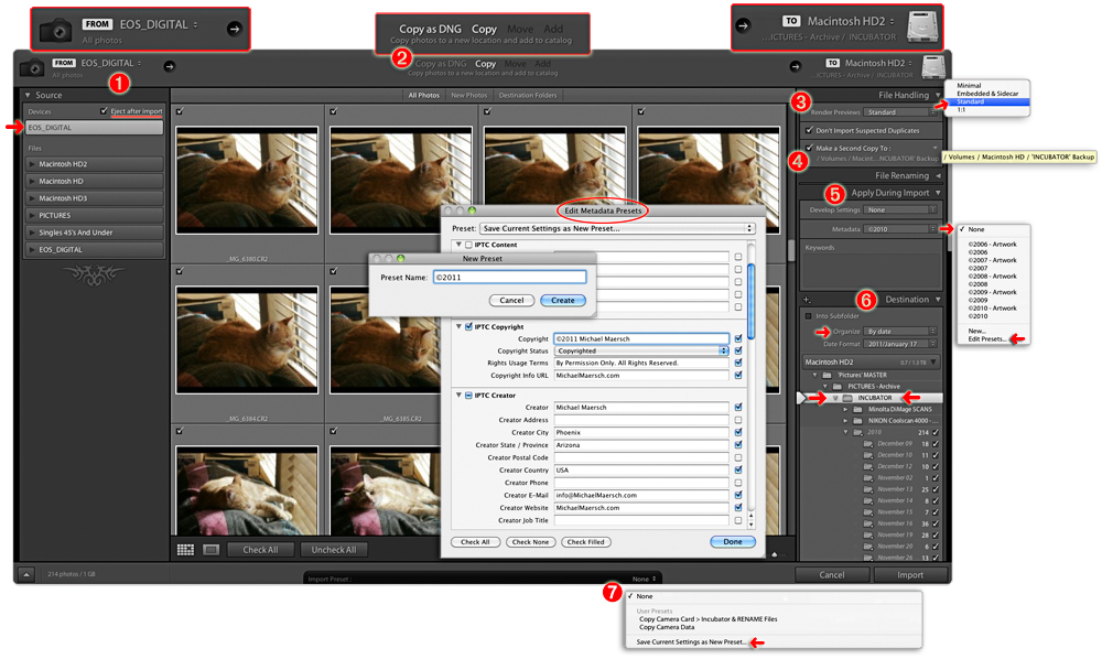 import to lightroom from a camera card